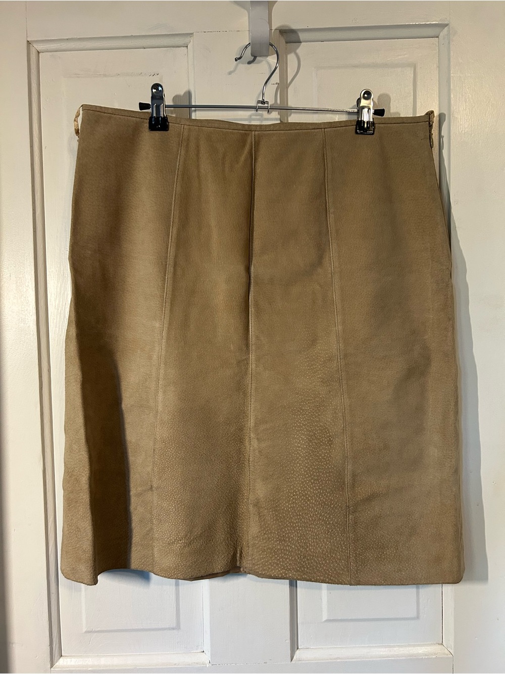 Ann Taylor Tan Suede Pencil Skirt